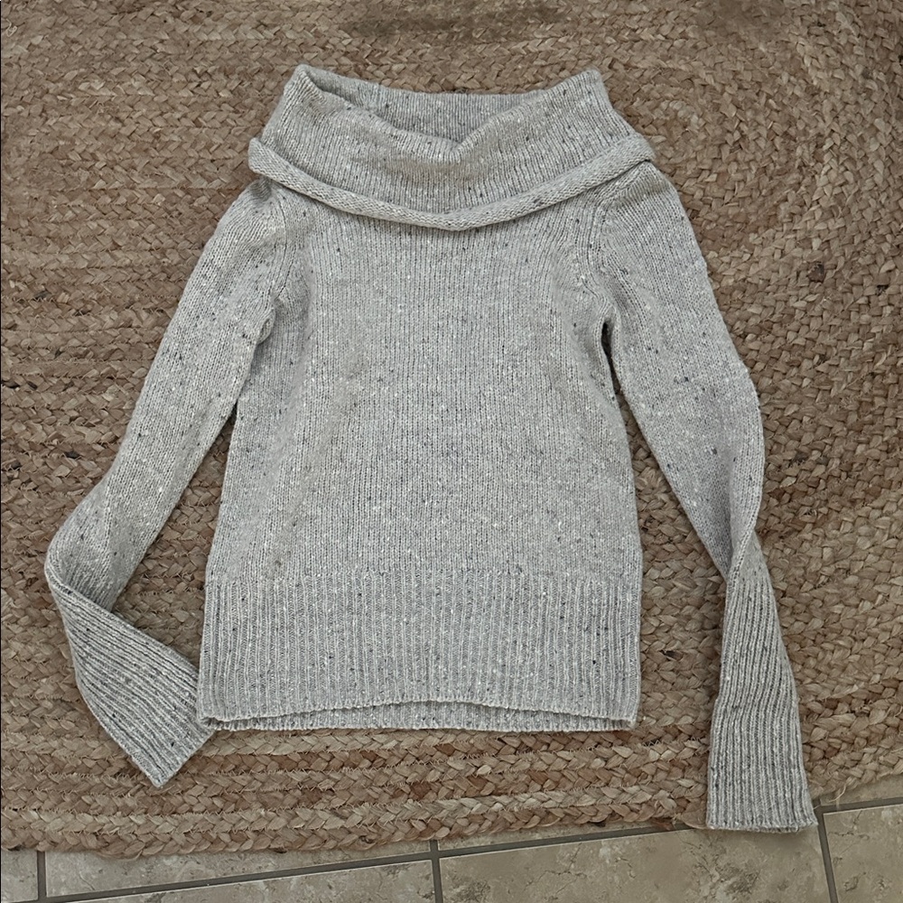 LOFT Gray Cowl Neck Sweater